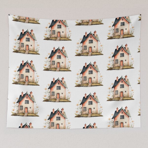 Item preview, Retro Fantasy Watercolor House designed and sold by Victoria Riabov.