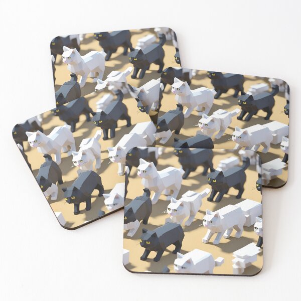 Item preview, 3D cats black and white designed and sold by Rainbow Paws Garden.