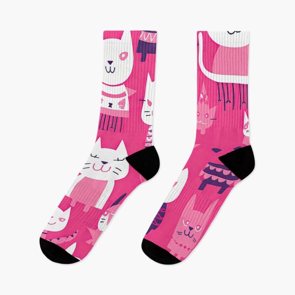 Item preview, Hot Pink Cute Street Cats - Kawaii Pattern designed and sold by AeonAcademy.