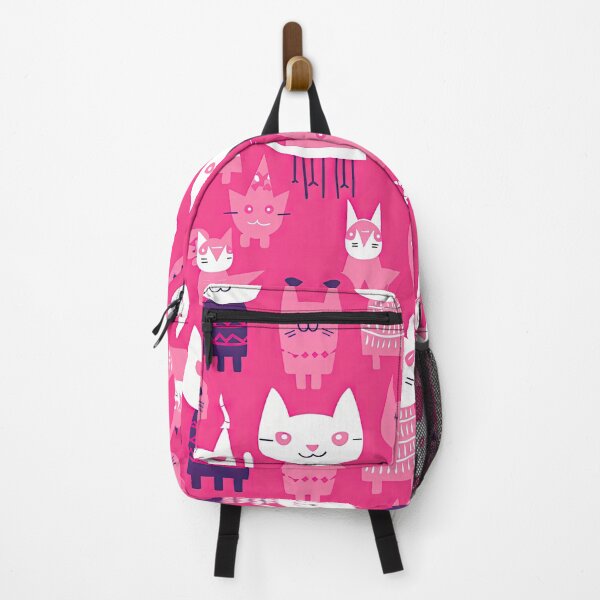 Item preview, Hot Pink Cute Street Cats - Kawaii Pattern designed and sold by AeonAcademy.