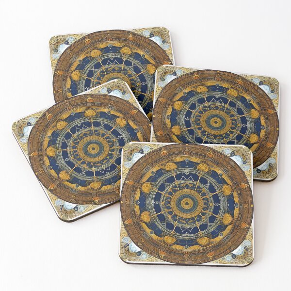 Item preview, Ethnic Mandala in Blue and Gold Tones designed and sold by MandalasShops.