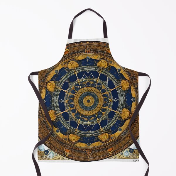 Item preview, Ethnic Mandala in Blue and Gold Tones designed and sold by MandalasShops.