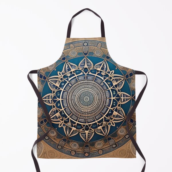 Artikelvorschau, Geometrisches Mandala mit Türkis- und Goldton entworfen und verkauft von MandalasShops.