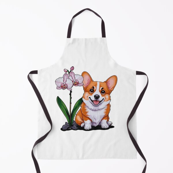 Item preview, Cute Corgi with Orchidea designed and sold by MaateoDesign.