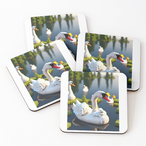 Artikelvorschau, 3D Schwan weiss auf dem See entworfen und verkauft von Rainbow Paws Garden.