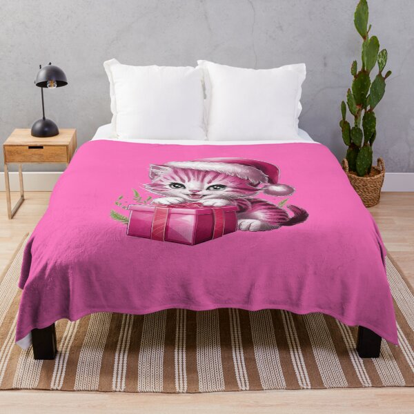 Item preview, Pink Christmas Kitty Playing With Present | Pink designed and sold by PinkGoddessLove.