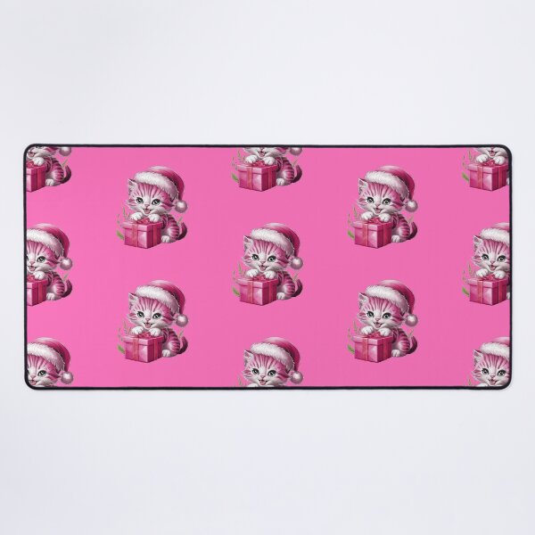 Item preview, Pink Christmas Kitty Playing With Present | Pink designed and sold by PinkGoddessLove.