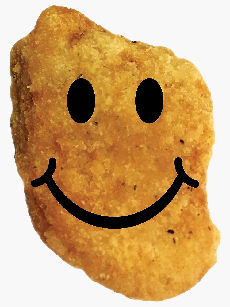 "Nugget with face" Sticker for Sale by lukeshaffer99 Redbubble