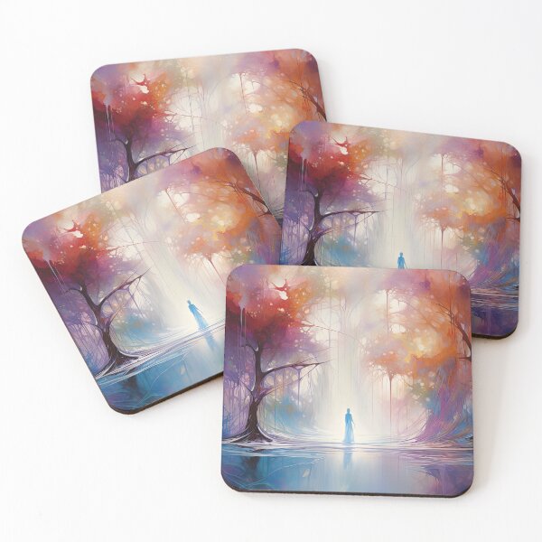 Item preview, Dreamy forest landscape with ghost figure - Landscape painting designed and sold by TheArtistOf2022.