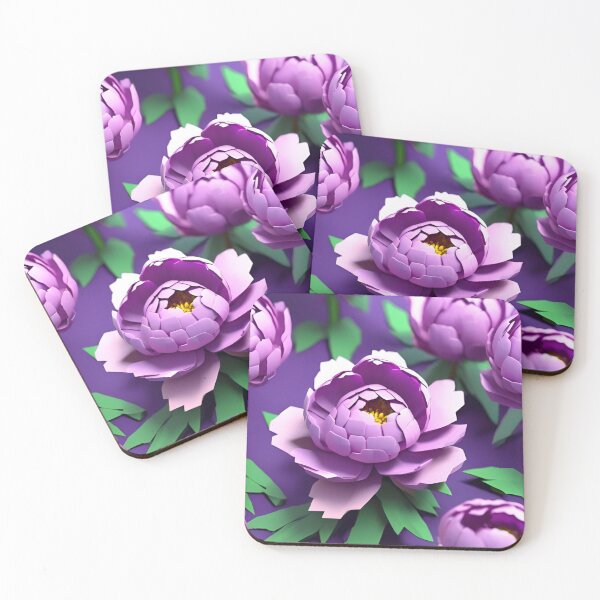 Item preview, Peony 3D Purple designed and sold by Rainbow Paws Garden.