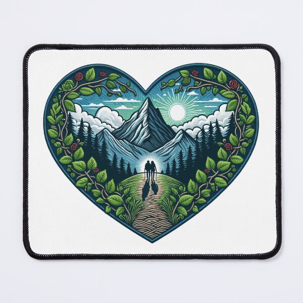 Item preview, People with backpacks hiking through a mountainous landscape. designed and sold by VisualHut.