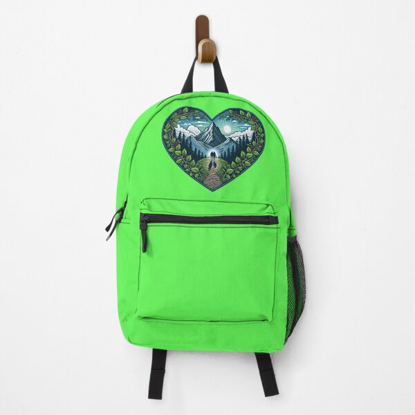 Item preview, People with backpacks hiking through a mountainous landscape. designed and sold by VisualHut.