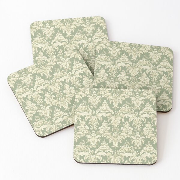 Item preview, Regency era inspired sage brocade swirls designed and sold by filigreedigital.