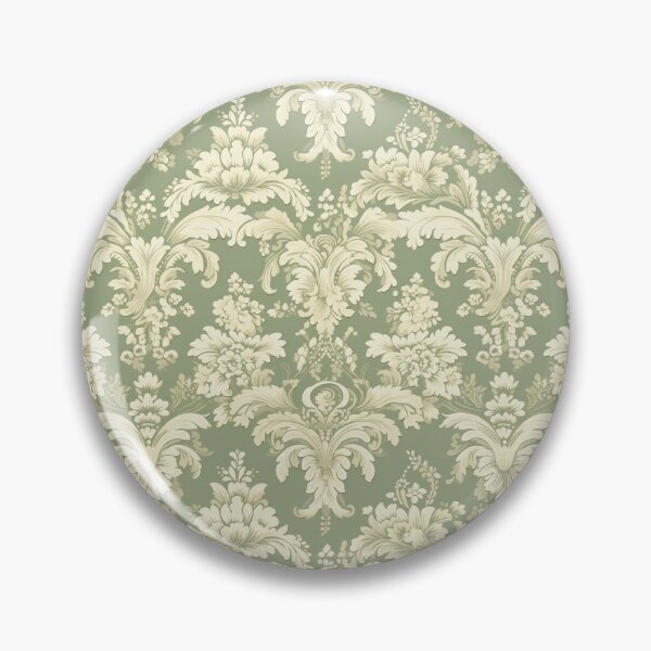 Item preview, Regency era inspired sage brocade swirls designed and sold by filigreedigital.