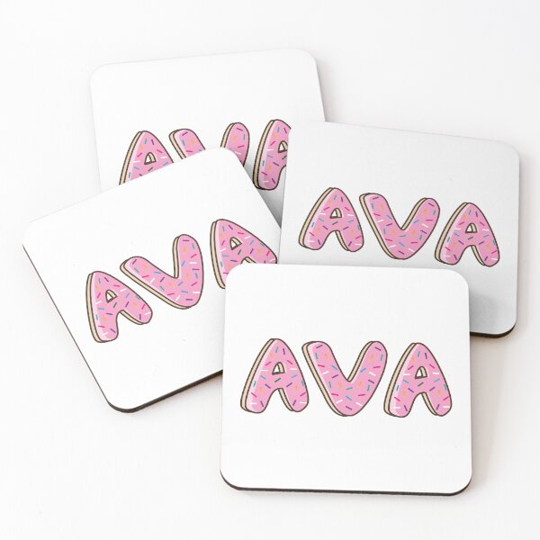 Item preview, Ava Name word Shaped Like Pink Donuts  designed and sold by DonutsWords.