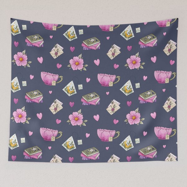 Item preview, Tea Party for One Pattern - blue designed and sold by Ellen Wilberg.
