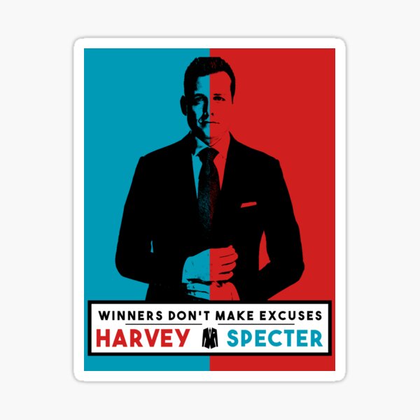 Les gagnants ne font pas d'excuses - Harvey Specter Quotes - Costumes Sticker
