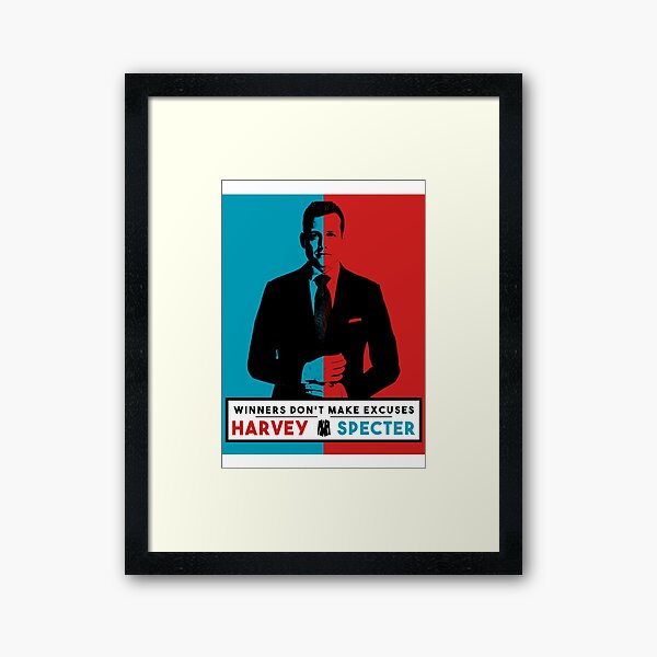 Los ganadores no ponen excusas - Harvey Spectre Quotes - Trajes Lámina enmarcada