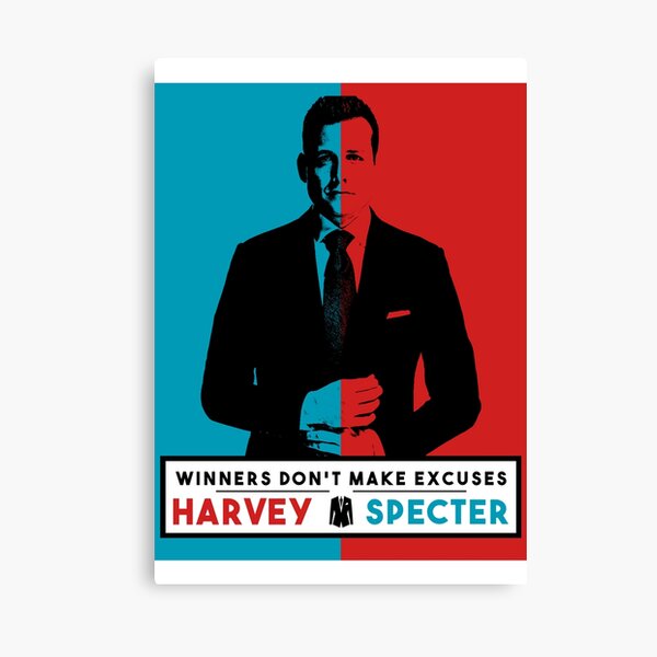 Gewinner entschuldigen sich nicht - Harvey Spectre Quotes - Suits Leinwanddruck