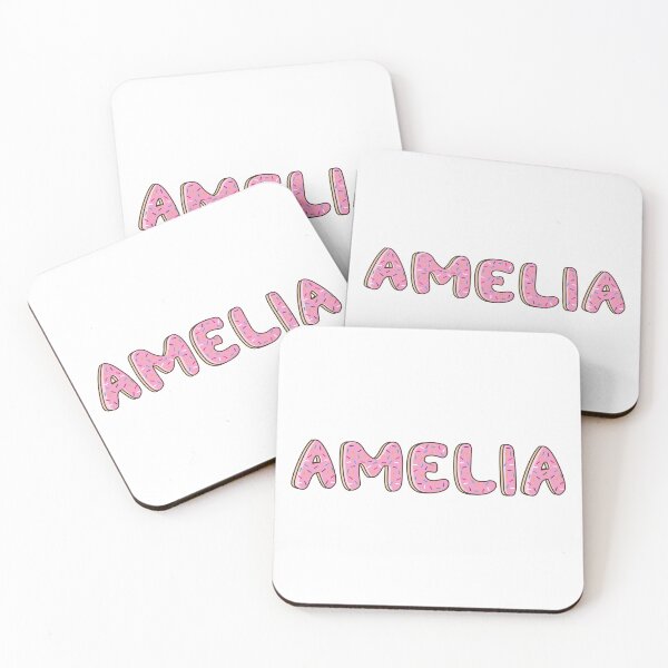 Item preview, Amelia Name word Shaped Like Pink Donuts  designed and sold by DonutsWords.