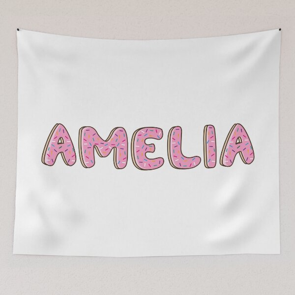 Item preview, Amelia Name lettering Pink Donut Sprinkles designed and sold by ITCHAWAWAA.