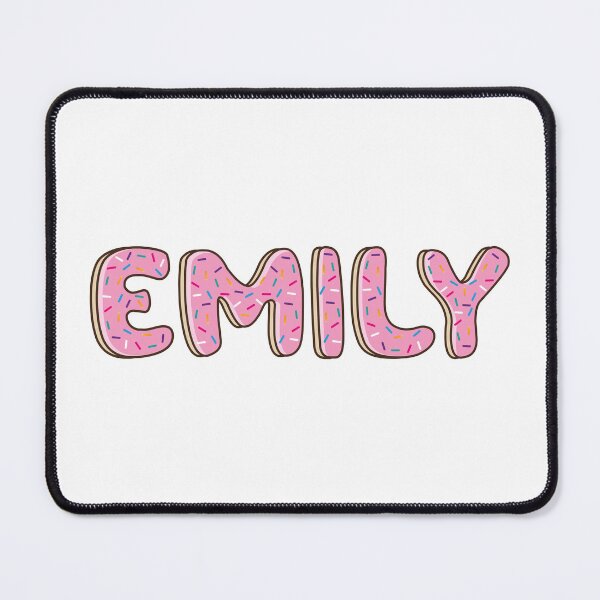 Item preview, Emily Name word Shaped Like Pink Donuts designed and sold by DonutsWords.