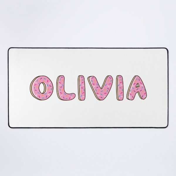 Item preview, Olivia Name word Shaped Like Pink Donuts designed and sold by DonutsWords.