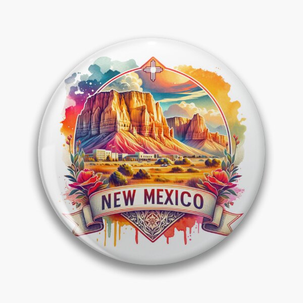 Artikelvorschau, ✨Retro-Aquarellkarten der US-Bundesstaaten – New Mexico – Vintage-Reisekunst für T-Shirts, Tassen, Aufkleber und mehr entworfen und verkauft von artedigital99.