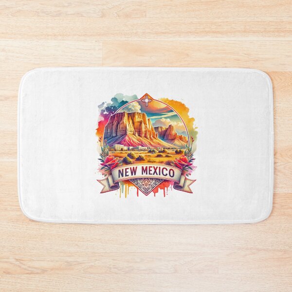 Artikelvorschau, ✨Retro-Aquarellkarten der US-Bundesstaaten – New Mexico – Vintage-Reisekunst für T-Shirts, Tassen, Aufkleber und mehr entworfen und verkauft von artedigital99.