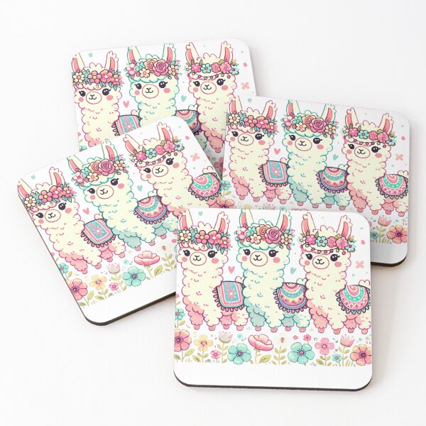 Artikelvorschau, Schöne Illustration im Kawaii-Stil mit Lamas entworfen und verkauft von smc1059.