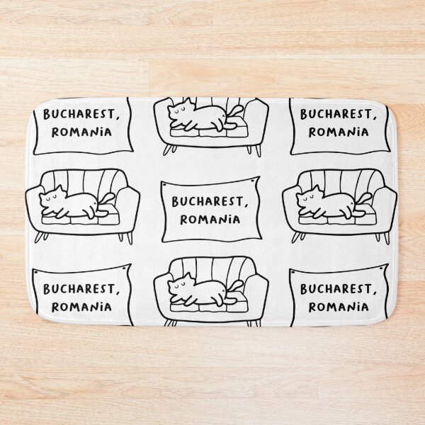 Item preview, Bucharest, Romania | A Cute Cat Sleeping Peacefully on a Cozy Couch Illustration designed and sold by RM-Journey.