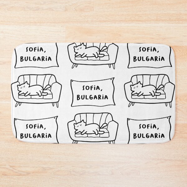 Item preview, Sofia, Bulgaria | A Cute Cat Sleeping Peacefully on a Cozy Couch Illustration designed and sold by RM-Journey.