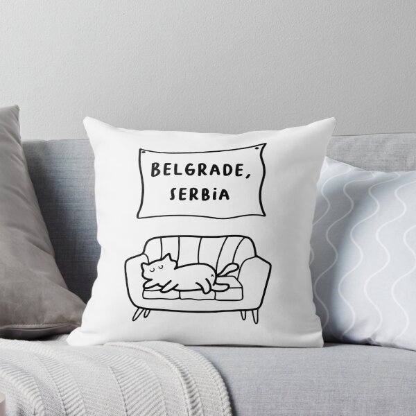 Item preview, Belgrade, Serbia | A Cute Cat Sleeping Peacefully on a Cozy Couch Illustration designed and sold by RM-Journey.