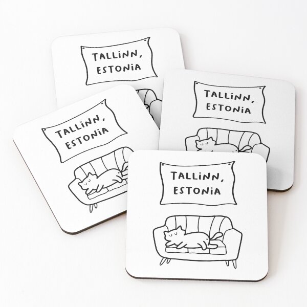Item preview, Tallinn, Estonia | A Cute Cat Sleeping Peacefully on a Cozy Couch Illustration designed and sold by RM-Journey.