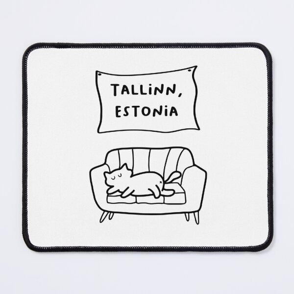Item preview, Tallinn, Estonia | A Cute Cat Sleeping Peacefully on a Cozy Couch Illustration designed and sold by RM-Journey.