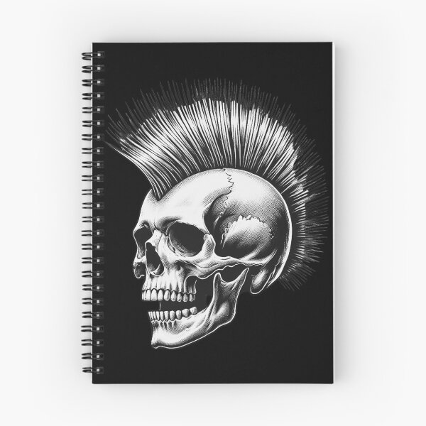 Artikelvorschau, Totenkopf mit Irokesenschnitt entworfen und verkauft von Blink Art Studio.