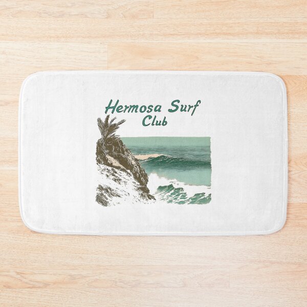 Item preview, Hermosa Surf Club - Vintage Coastal California Hermosa Beach Surf Design with Cliffs, Ocean, and Palm Trees designed and sold by YardWest.