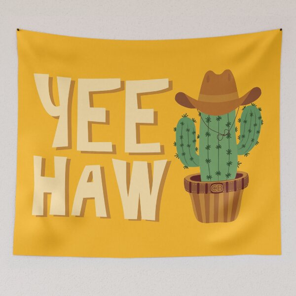 Item preview, Yee Haw Cactus Plant Cowboy Art designed and sold by ArtNoveltee.