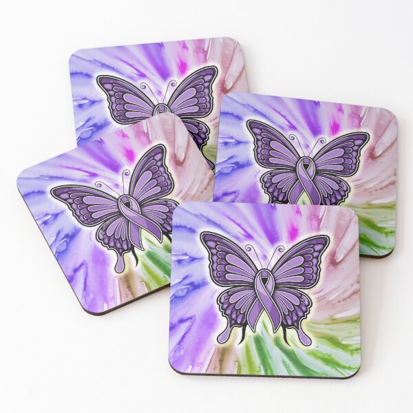 Item preview, Lupus Awareness & Support Butterfly Watercolor Purple Ribbon designed and sold by tamdevo1.
