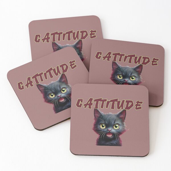 Item preview, CATTITUDE FUNNY BLACK CAT designed and sold by La Loca.