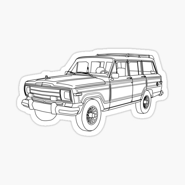 Item preview, Grand Wagoneer (SJ) Line Art designed and sold by shavingisboring.