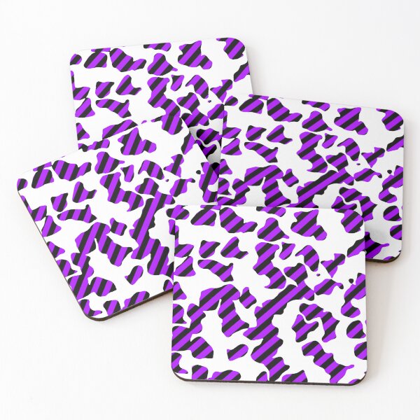 Item preview, Diagonal Black And Purple Stripes Through Cowprint Pattern. designed and sold by TheRulerofEarth.