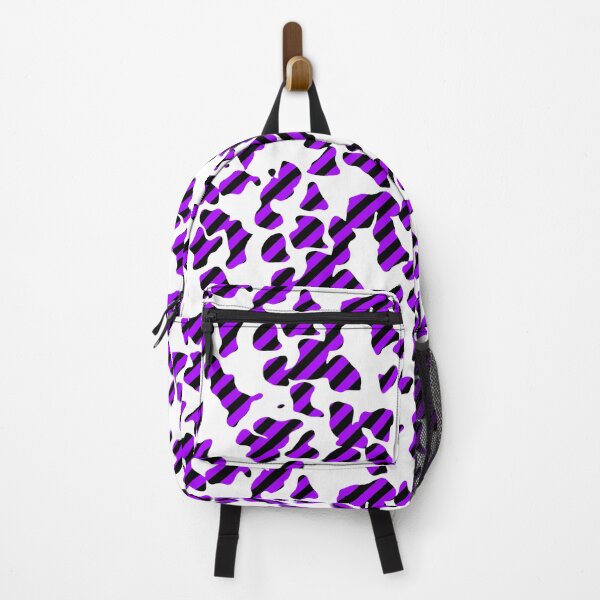 Item preview, Diagonal Black And Purple Stripes Through Cowprint Pattern. designed and sold by TheRulerofEarth.