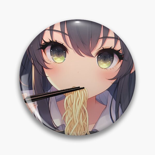 Item preview, Anime girl eating ramen designed and sold by LittleBabyStyle.