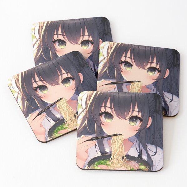 Item preview, Anime girl eating ramen designed and sold by LittleBabyStyle.