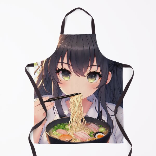 Item preview, Anime girl eating ramen designed and sold by LittleBabyStyle.