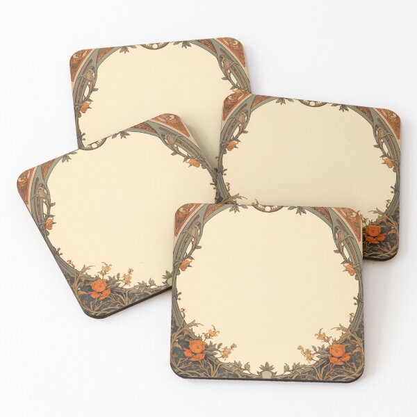 Item preview, Art nouveau Floral label designed and sold by MendaciousMina.