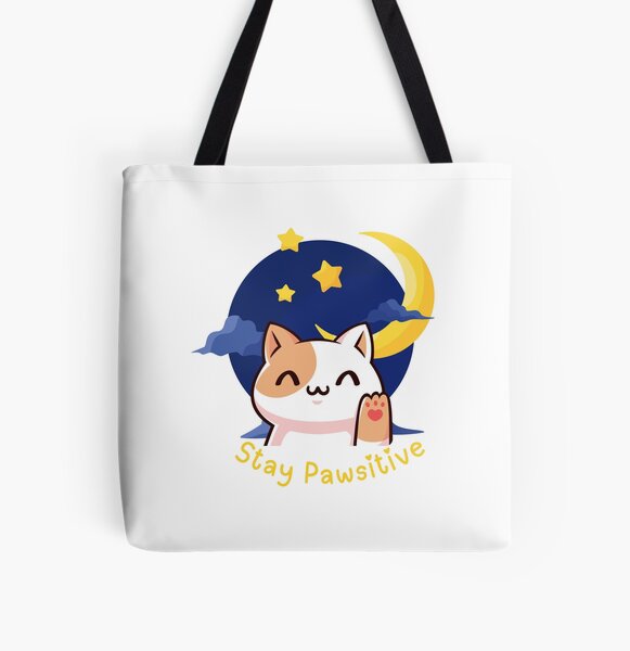 Stay Pawsitive All Over Print Tote Bag