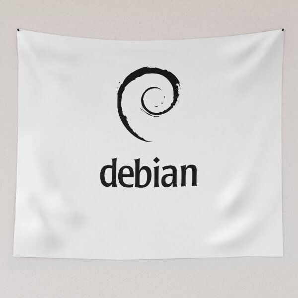 Item preview, Debian Black Spiral Official Logo Distro T-Shirt designed and sold by Rainwater Merch.