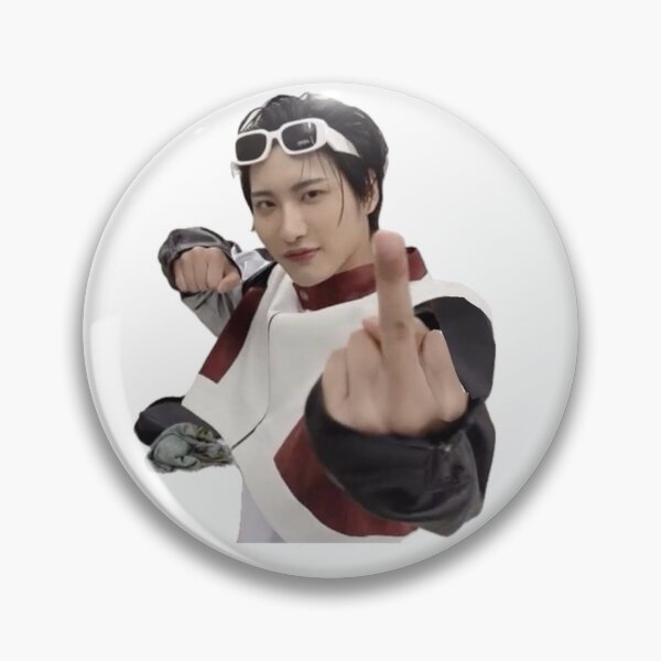 Item preview, Ateez seonghwa middle finger meme kpop sticker designed and sold by teezer designs.